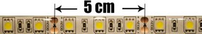 ECOLIGHT LED pásik - SMD 5050 - 5m - 300/5m - 14,4 W/m - teplá biela + konektor a zdroj
