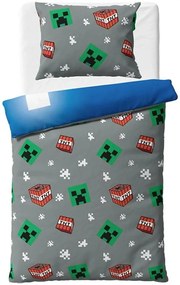 Obojstranné bavlnené posteľné obliečky Minecraft Creeper Explode - 100% bavlna - 70 x 90 cm + 140 x 200 cm