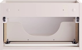 Koupelnová sestava Nova Cashmere II s deskou, regálem a skříňkami 50 cm kašmírová/dub coast evoke