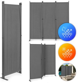 MultiGarden Skladací 3-panelový paraván, zástena 167x164 cm - sivá MultiGarden