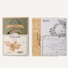 Robotime Drevené 3D puzzle Historické lietadlo 145 ks
