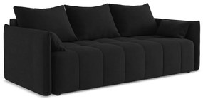 Čierna rozkladacia/s úložným priestorom pohovka 225 cm Moku – Makamii