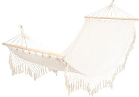 Jednomiestna hojdacia sieť WOBBLE 100x200 cm boho, béžová 890111