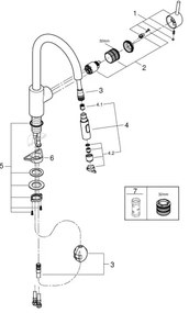 GROHE 31483DC2 - Drezová batéria CONCETTO z nehrdzavejúcej ocele
