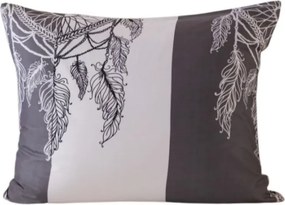 Flanelová obliečka na vankúš TIRSO 50x70 cm, sivo-biela