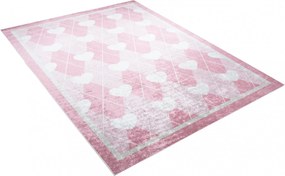 Detský koberček EMMA - Srdiečka - ružový