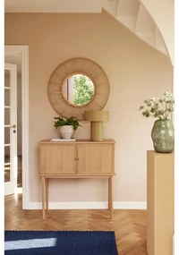 Nástenné zrkadlo s bambusovým rámom ø 80 cm Charm – Hübsch