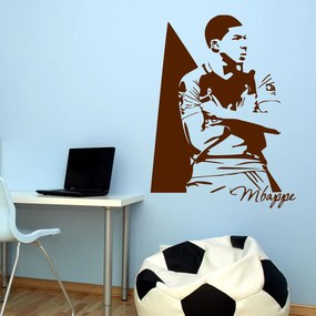 Veselá Stena Samolepka Kylian Mbappé Farba: hnědá, Veľkosť: 80 x 60 cm
