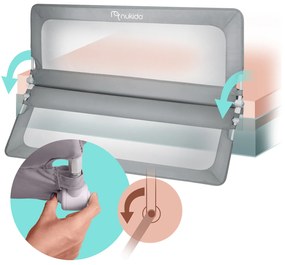 Bezpečnostná zábrana k posteli 180 cm Nukido NK-228 - sivá