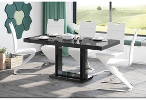Luxusný rozkladací jedálenský stôl QUADRO 120-170cm LESK viac farieb