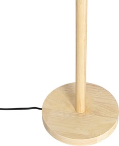 Drevená stojaca lampa s oválnym ľanovým tienidlom biela 50cm - Mels