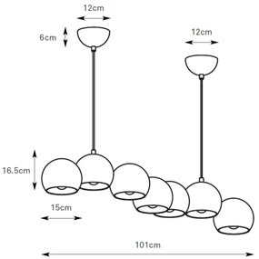 Markslöjd 108914 - Závesný luster na lanku CUPOLO 7xE14/40W/230V sivá