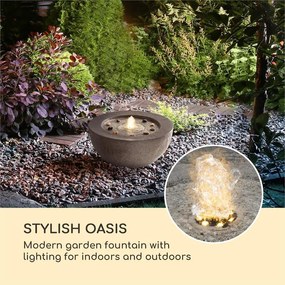 Genesis, záhradná fontána, 7 W, LED osvetlenie, polyresin, antracitová