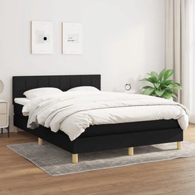 Boxspring posteľ s matracom čierny 140x190 cm látka 3140611