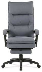 Luxusné kancelárske kreslo s podnožkou, poťah šedá látka