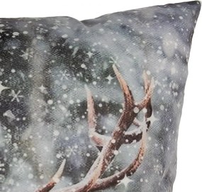 Sivá obliečka na vankúš s jeleňom Deer Christmas - 45*45 cm