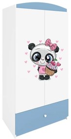 Detská šatníková skriňa BABYDREAMS Panda modrá
