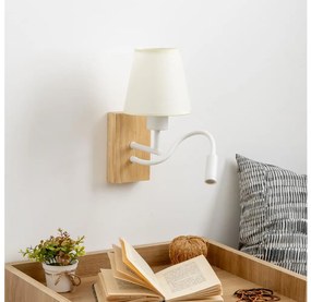 Brilagi - LED Nástenná lampa NUBILA WOOD 1xE27/25W/230V + LED/3W dub/krémová