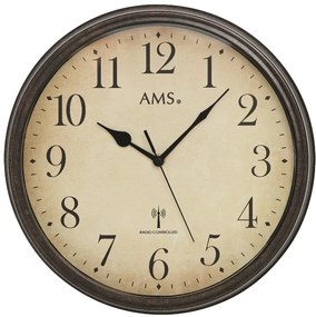 Rádiom riadené nástenné hodiny AMS 5962 – patina (32 cm)
