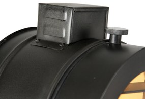 Trojnohý stojaca lampa čierna s dreveným štúdiovým svetlom - Radient