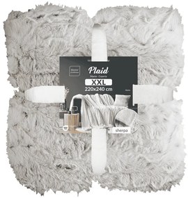 Sivobéžová deka z umelej kožušiny 220x240 cm Alaska – douceur d'intérieur