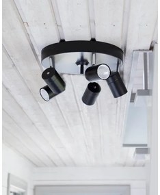 ByRydens 4200730-4002 - Bodové svietidlo CORRECT 5xGU10/7W/230V čierne, priemer 30 cm