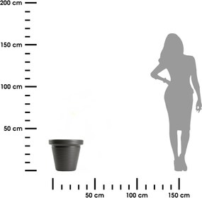 PLASTOVÝ KVETINÁČ SRTIA RIFLO 39X34 CM ANTRACITOVÁ