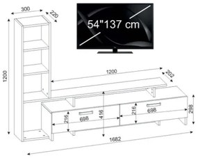 TV stolík/ skrinka Simka (biela + cordoba). Akcia -14%. Vlastná spoľahlivá doprava až k Vám domov. 1063121