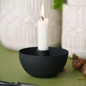 Ib Laursen Kovový svietnik Black 10,2 cm