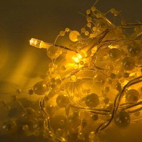 DECOLED LED světelný řetěz na baterie, bílé perly, teple bílá, 10 diod, 1,3 m