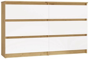 Komoda MALWA M6 120 cm dub artisan/bílá
