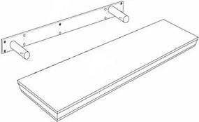 Nástenná polica Landwood, šírka 90 cm, biela