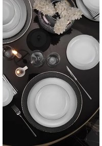 Jedálenská súprava 18 ks biela/strieborná/porcelán