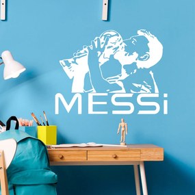 Veselá Stena Samolepka Lionel Messi pohár Farba: bílá, Veľkosť: 100 x 75 cm