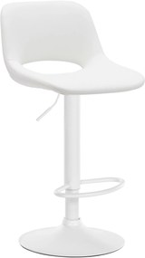 Barová stolička Camden - koženka, biely rám - Biela