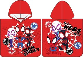 Chlapčenské plážové pončo Spidey Team - rozbalené