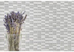 Sklenená mozaika s prírodným kameňom biela 31x32,5 cm