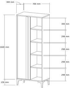 Regál Kopuli (borovica atlantická + antracit) . Vlastná spoľahlivá doprava až k Vám domov. 1093015