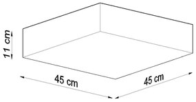 Stropné svietidlo Horus, 1x sivé plastové tienidlo, (biely plast), (45 cm)