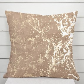 Biante Zamatová obliečka na vankúš Isabela IBL-016 Zlatý mramor na púdrovo béžovom 60 x 60 cm