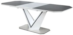 Rozkladací jedálenský stôl 160-220 cm Vergie (sivá + biela) (pre 8 a viac osôb). Vlastná spoľahlivá doprava až k Vám domov. 1050939