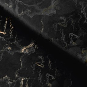 Biante Zamatový behúň na stôl Isabela IBL-021 Zlatý/dymový mramor na čiernom 20x140 cm