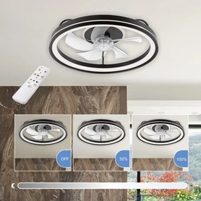 LED Stropné svietidlo s ventilátorom FARGO LED/37W/230V čierna + DO