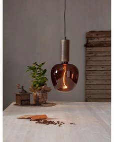 Tmavohnedé závesné svietidlo Tub – Star Trading