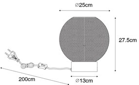 Dizajnová stolná lampa čierna s dymovým sklom - Chico