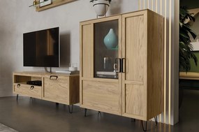 Vitrína Limbo 15 95 cm z masivu s LED osvětlením dub Artisan
