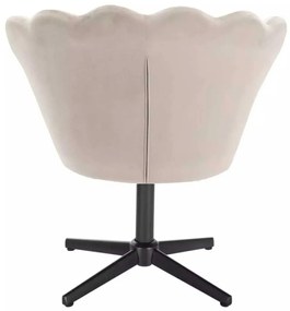 LuxuryForm DESIGN Kreslo FREY VELUR na čiernom kríži - latte