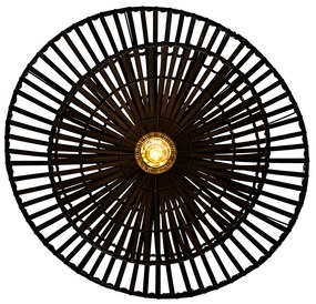 Orientálne stropné svietidlo čierne bambusové 62 cm - Pua