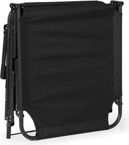 Skladacie záhradné ležadlo s vankúšom, čierne