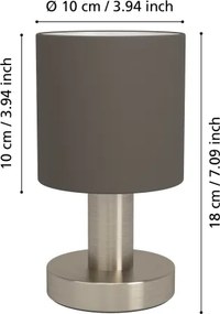 Eglo 31842 - Stolná lampa MONTETTO 1xE14/40W/230V hnedá/matný chróm